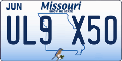 MO license plate UL9X5O