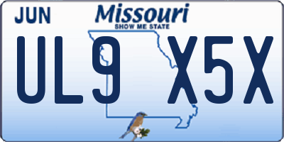 MO license plate UL9X5X
