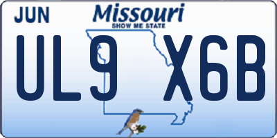 MO license plate UL9X6B