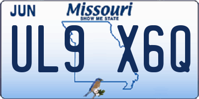 MO license plate UL9X6Q