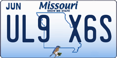 MO license plate UL9X6S