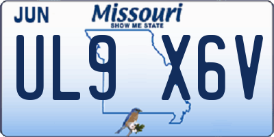 MO license plate UL9X6V