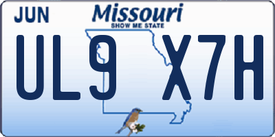 MO license plate UL9X7H