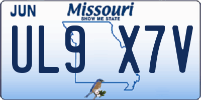 MO license plate UL9X7V
