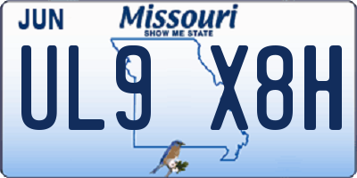 MO license plate UL9X8H