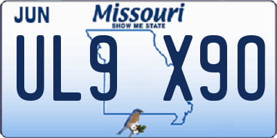 MO license plate UL9X9O