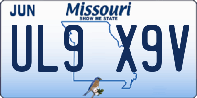 MO license plate UL9X9V