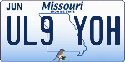 MO license plate UL9Y0H