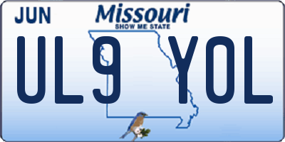 MO license plate UL9Y0L