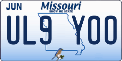 MO license plate UL9Y0O