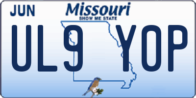 MO license plate UL9Y0P