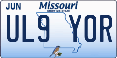 MO license plate UL9Y0R