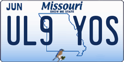 MO license plate UL9Y0S
