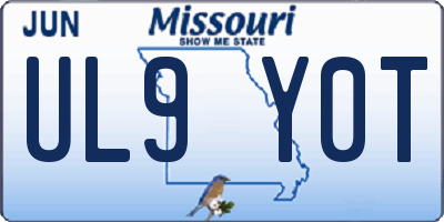 MO license plate UL9Y0T