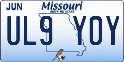 MO license plate UL9Y0Y