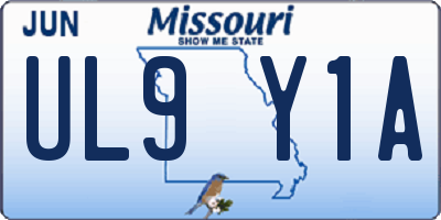MO license plate UL9Y1A