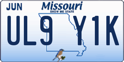 MO license plate UL9Y1K
