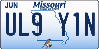 MO license plate UL9Y1N