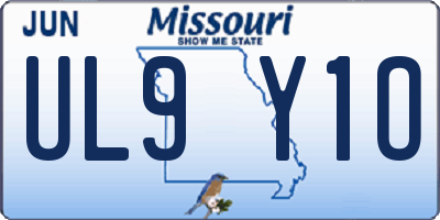 MO license plate UL9Y1O