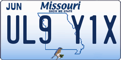 MO license plate UL9Y1X