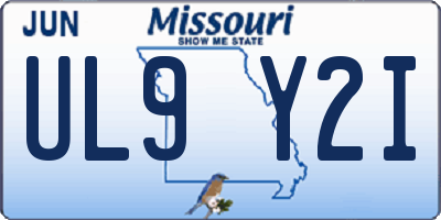 MO license plate UL9Y2I