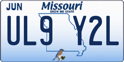 MO license plate UL9Y2L