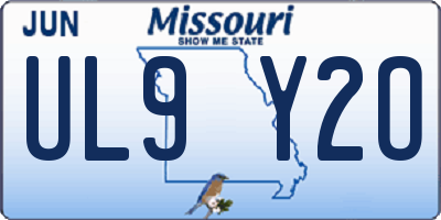 MO license plate UL9Y2O