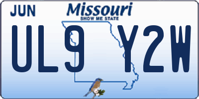 MO license plate UL9Y2W