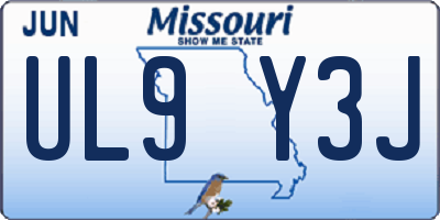 MO license plate UL9Y3J