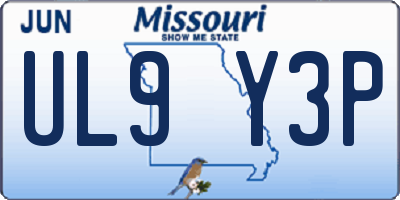 MO license plate UL9Y3P