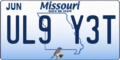 MO license plate UL9Y3T