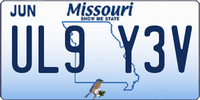 MO license plate UL9Y3V
