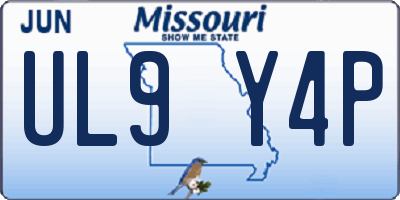 MO license plate UL9Y4P