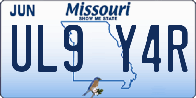 MO license plate UL9Y4R