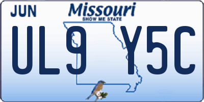 MO license plate UL9Y5C