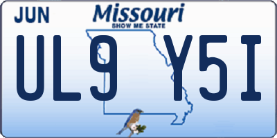 MO license plate UL9Y5I