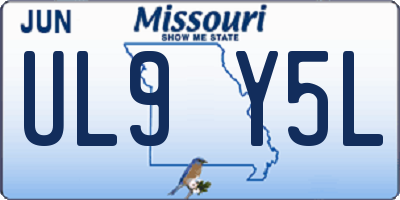MO license plate UL9Y5L