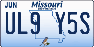 MO license plate UL9Y5S