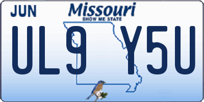 MO license plate UL9Y5U