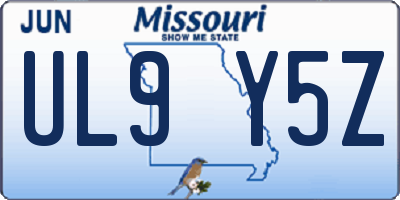 MO license plate UL9Y5Z