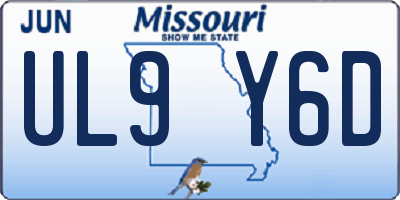 MO license plate UL9Y6D