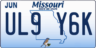 MO license plate UL9Y6K