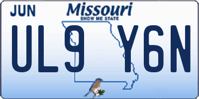 MO license plate UL9Y6N