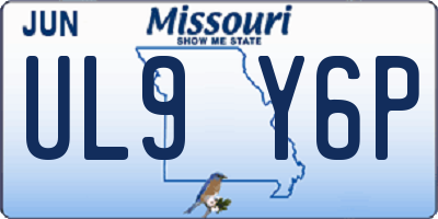 MO license plate UL9Y6P