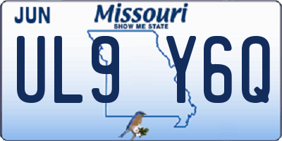 MO license plate UL9Y6Q