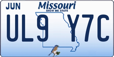 MO license plate UL9Y7C