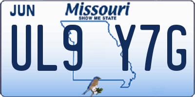 MO license plate UL9Y7G