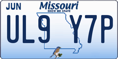 MO license plate UL9Y7P