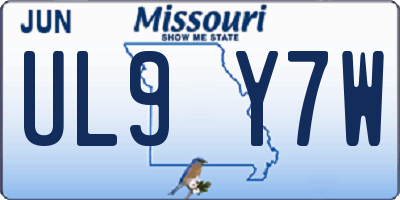 MO license plate UL9Y7W