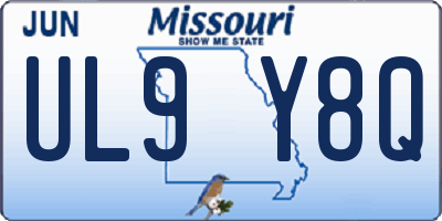 MO license plate UL9Y8Q